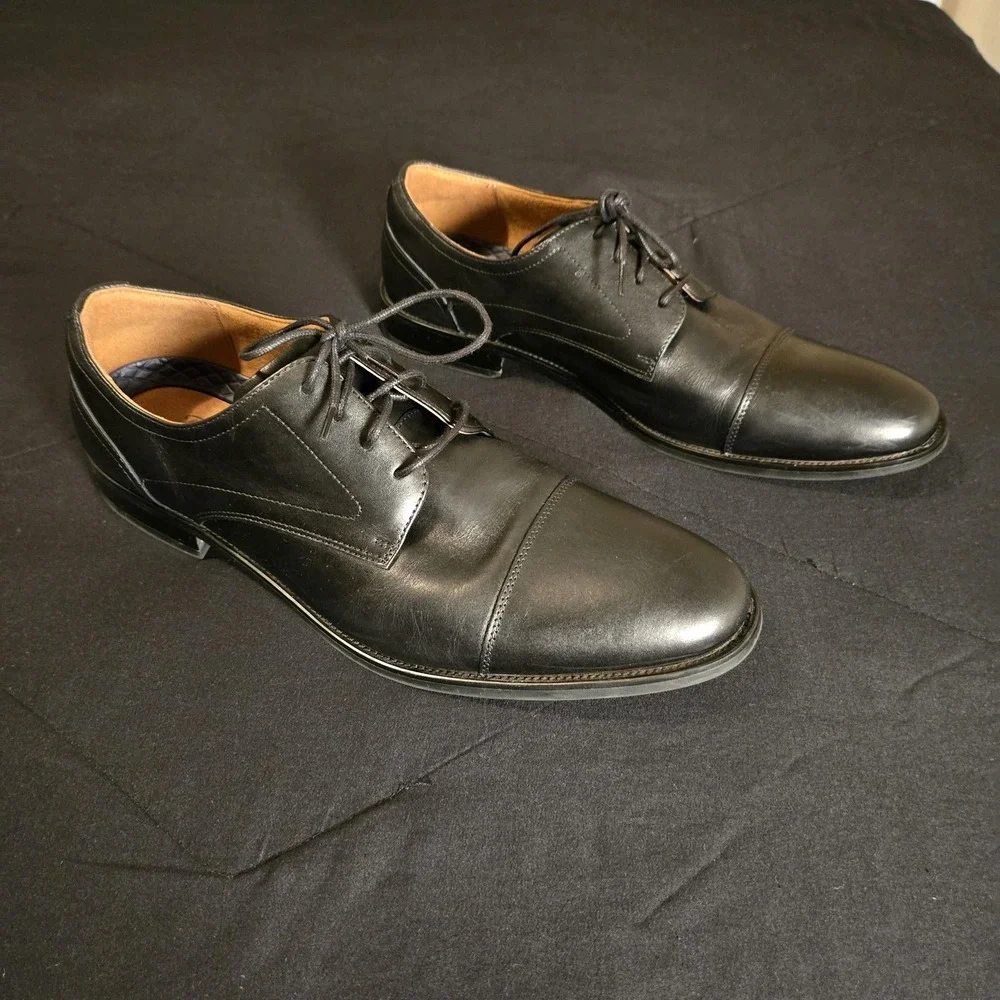 Florsheim‎ Shoes Mens Size 13M Black Leather Cap Toe Derby Dress Shoes Comfort
